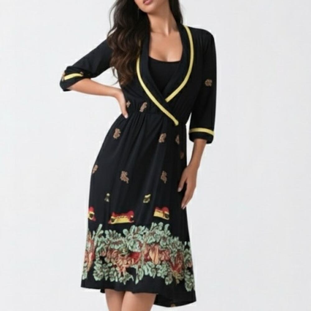 Vintage Warren Jungle Tiger Print Wrap Long Cardigan Robe 1980s Boho Size M